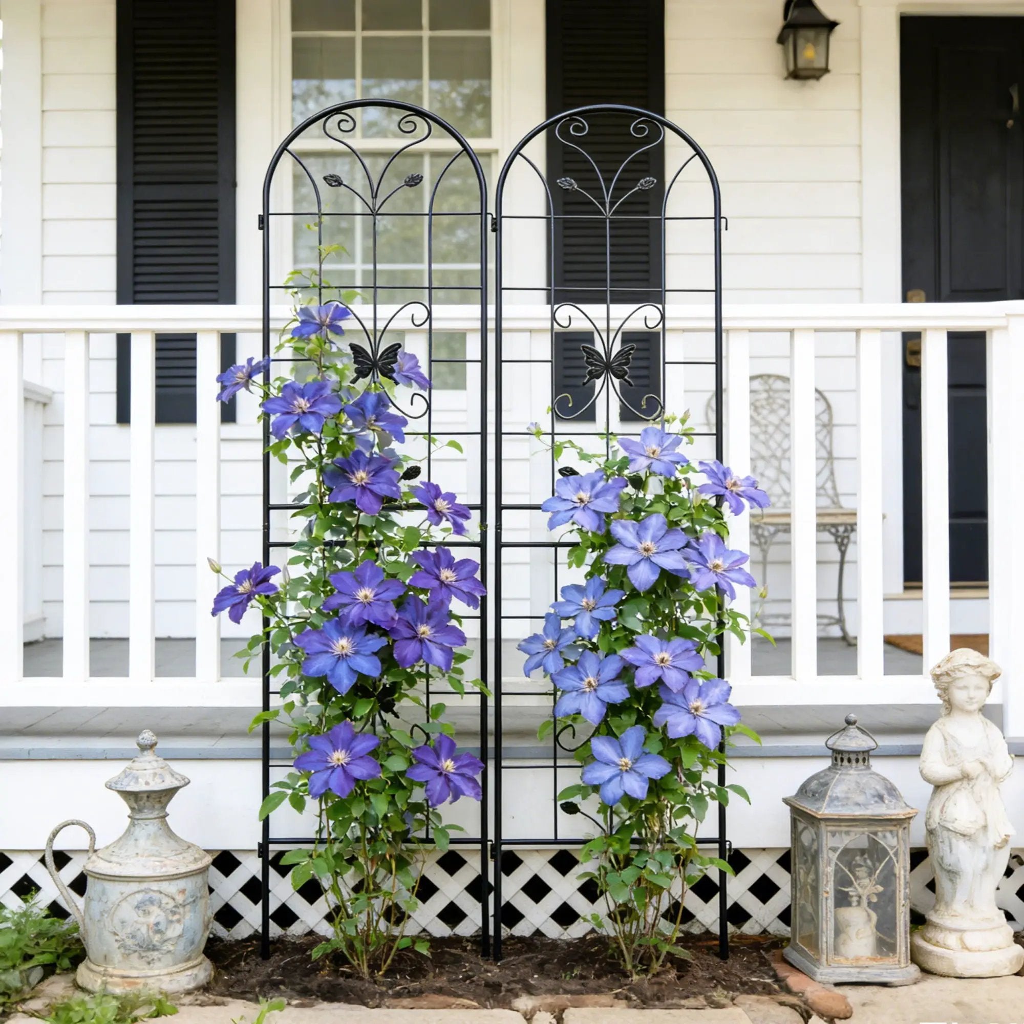 Garden Metal Trellis Rustproof Trellis For Climbing Plants Outdoor Flower Support by HouseOfZazla