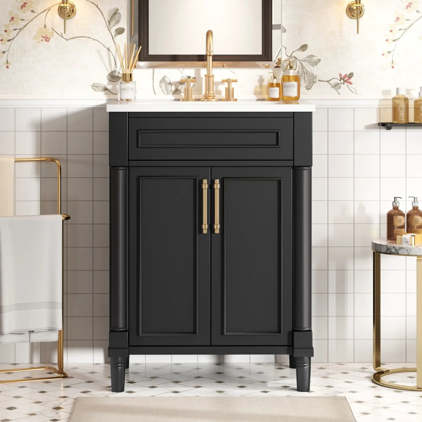 Bathroom Vanity With Integrated Sink and 2 Door Cabinet by HouseOfZazla