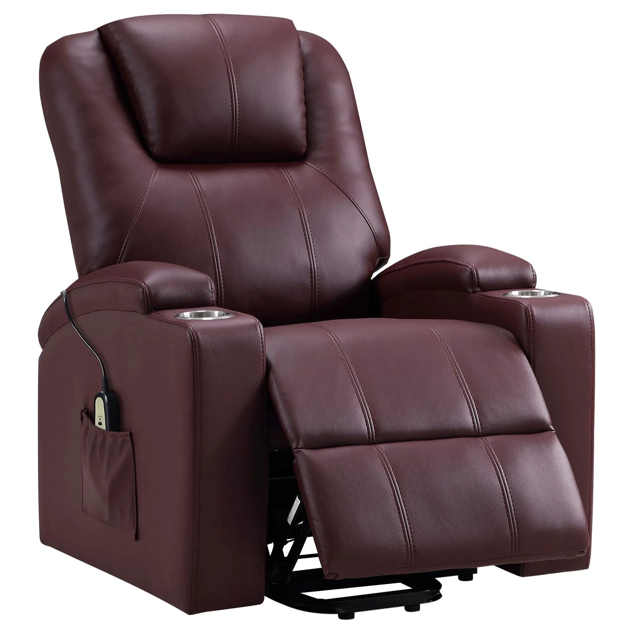 Macklin - Power Lift Massage Recliner With Heat And Dual Cupholders by HouseOfZazla