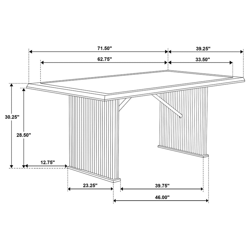 Sherwood 72-inch Rectangular Dining Table Brown by Unique Piece Furniture