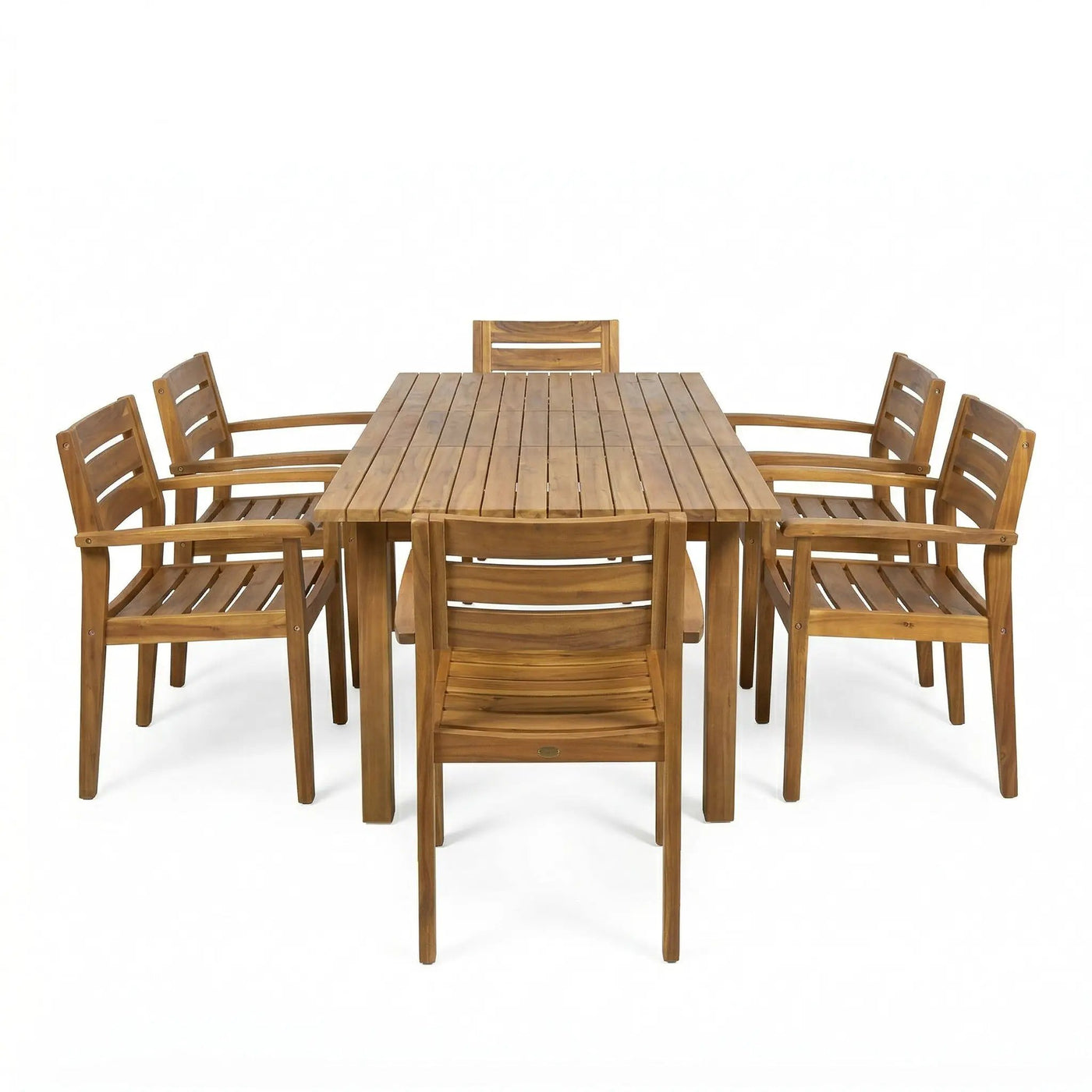 7 Pieces Acacia Wood Outdoor Dining Set by HouseOfZazla