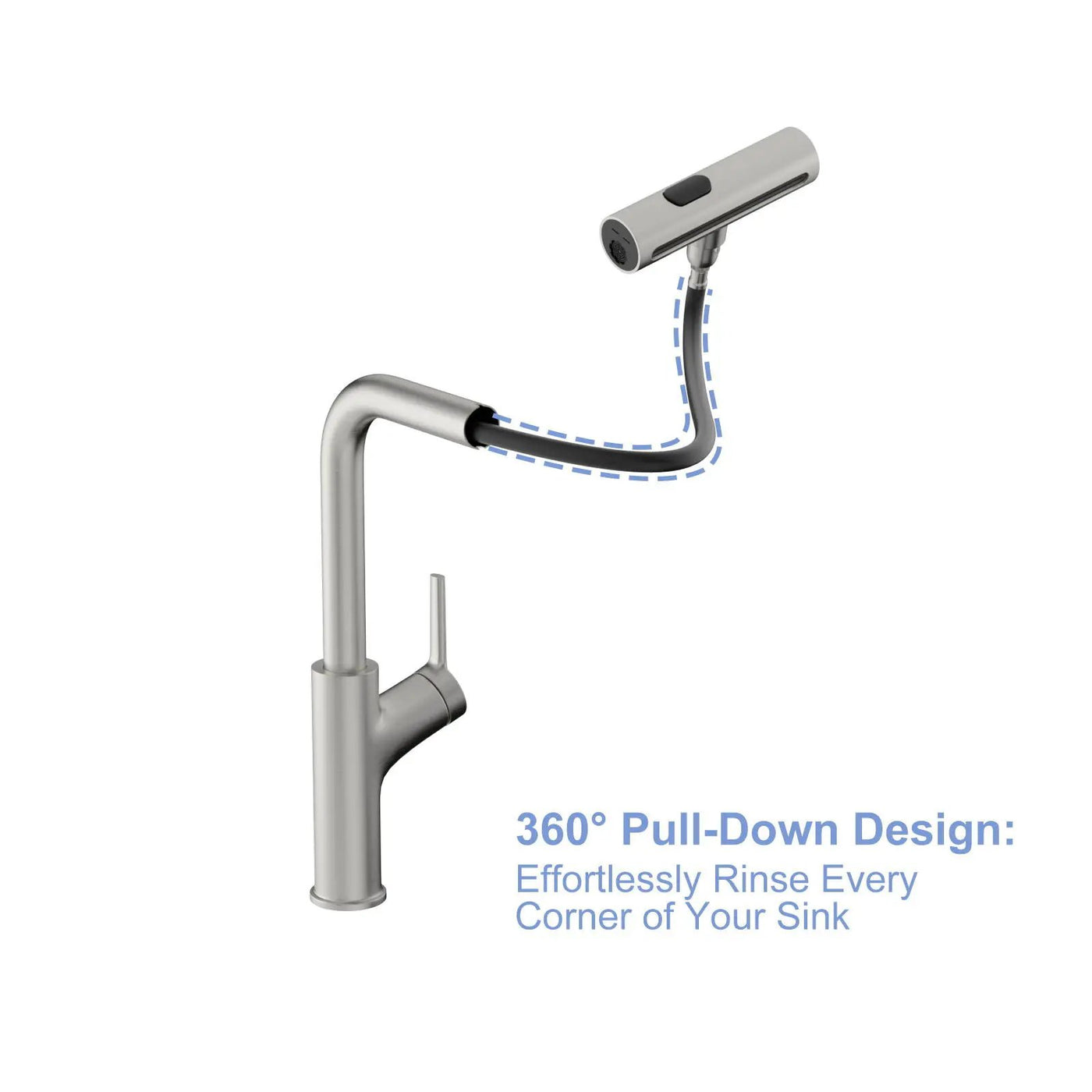 360° Pull Down Kitchen Faucet With 4 Spray Modes by HouseOfZazla