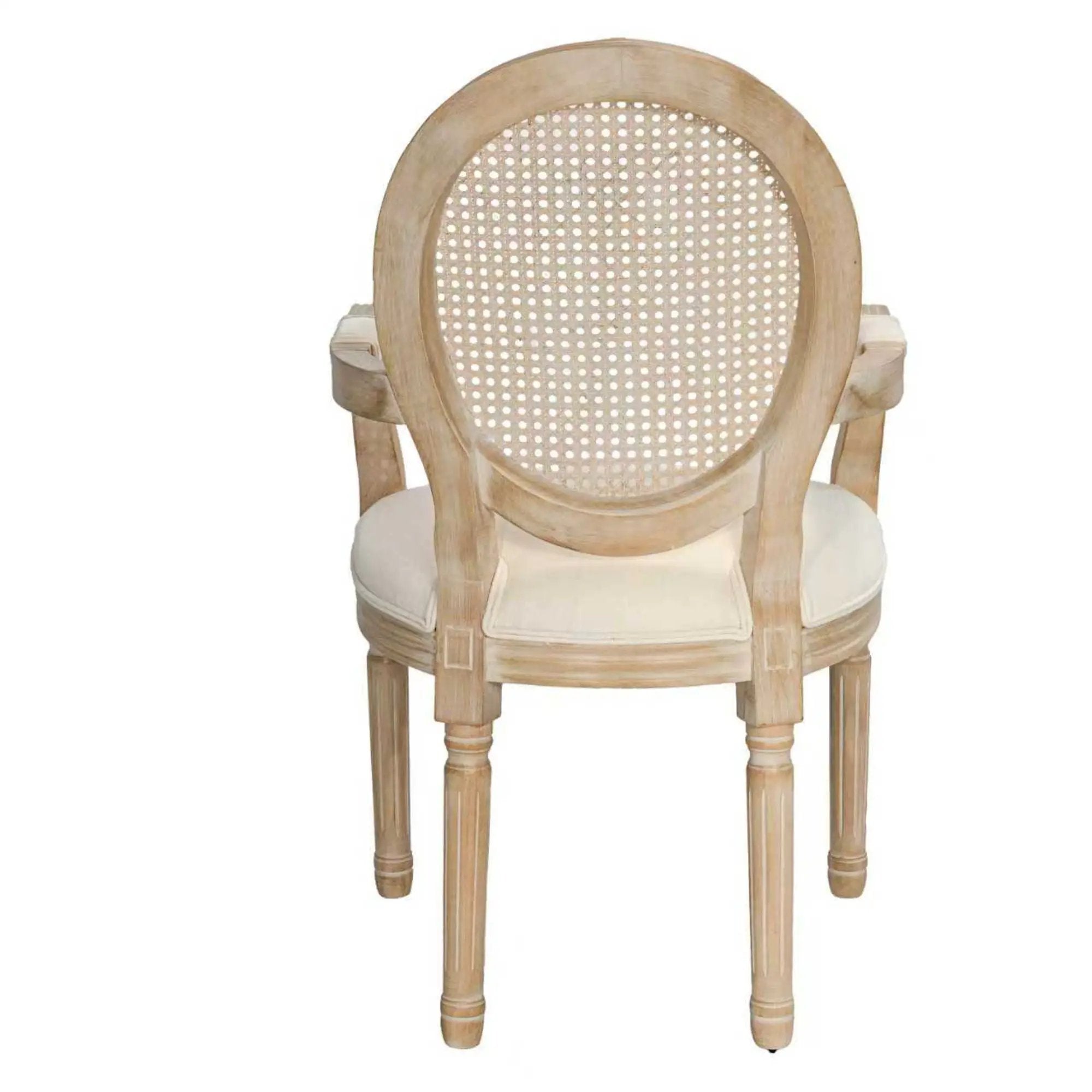 French Vintage Upholstered Fabric Dining Armchair (Set of 2) - Beige by HouseOfZazla