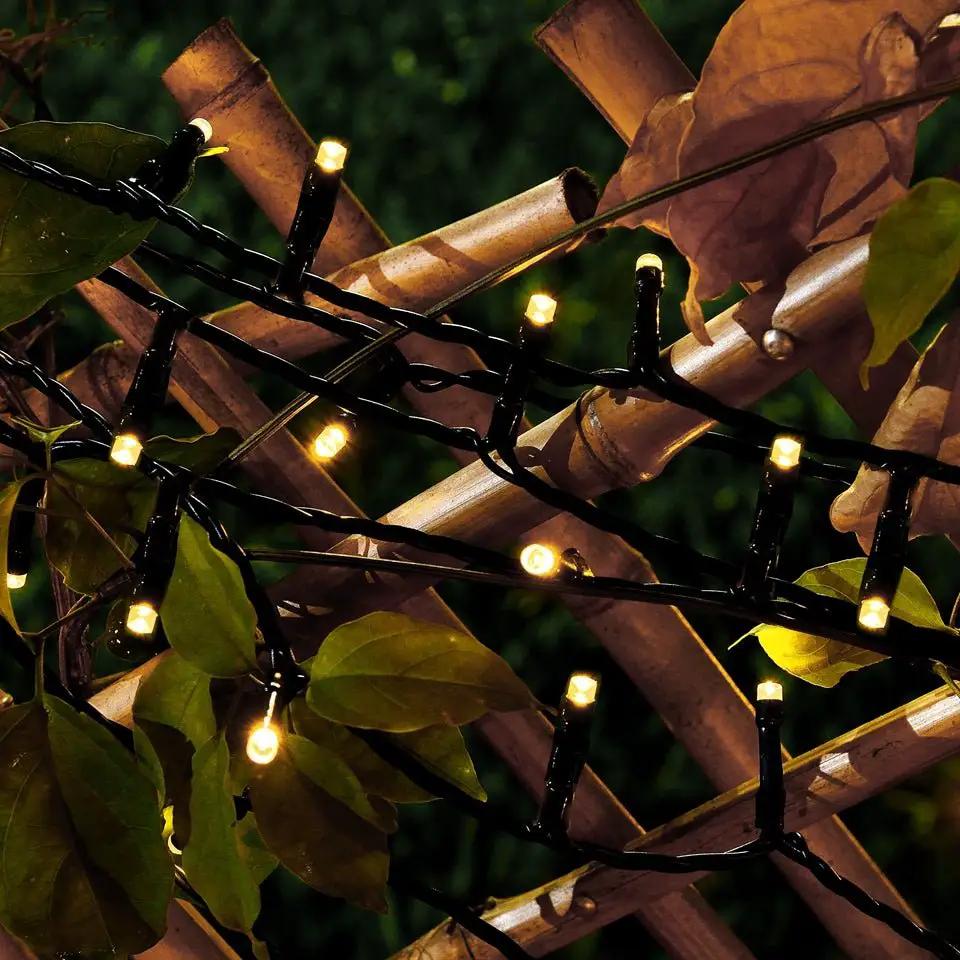 33Ft Solar Led string light 100LED Light-Green Wire by Outdoor Solar Outlet