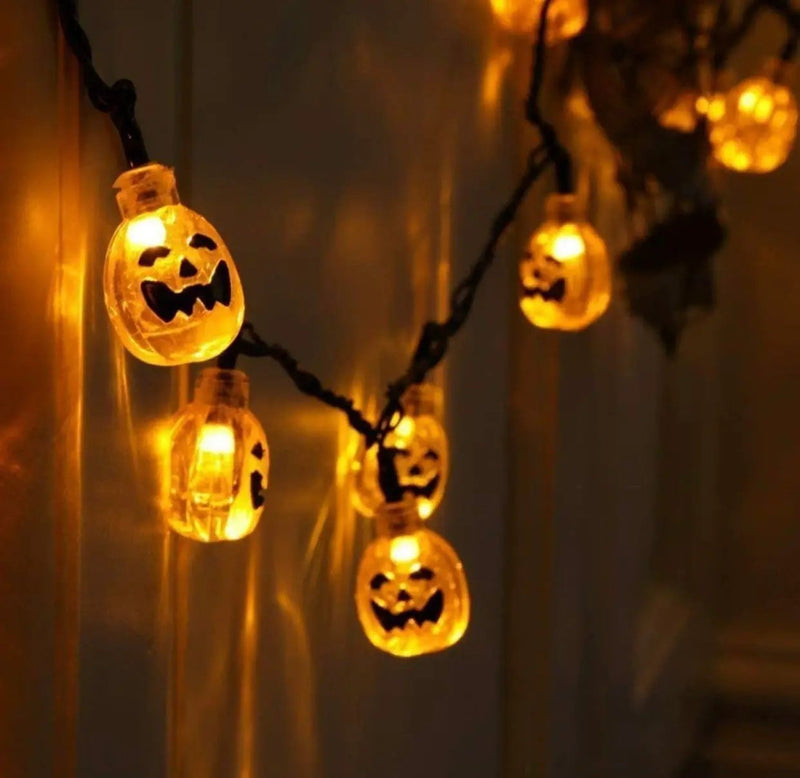 33Ft Solar Powered Pumpkin Halloween String Lights 50 LED with 8 Lighting Modes by Outdoor Solar Outlet
