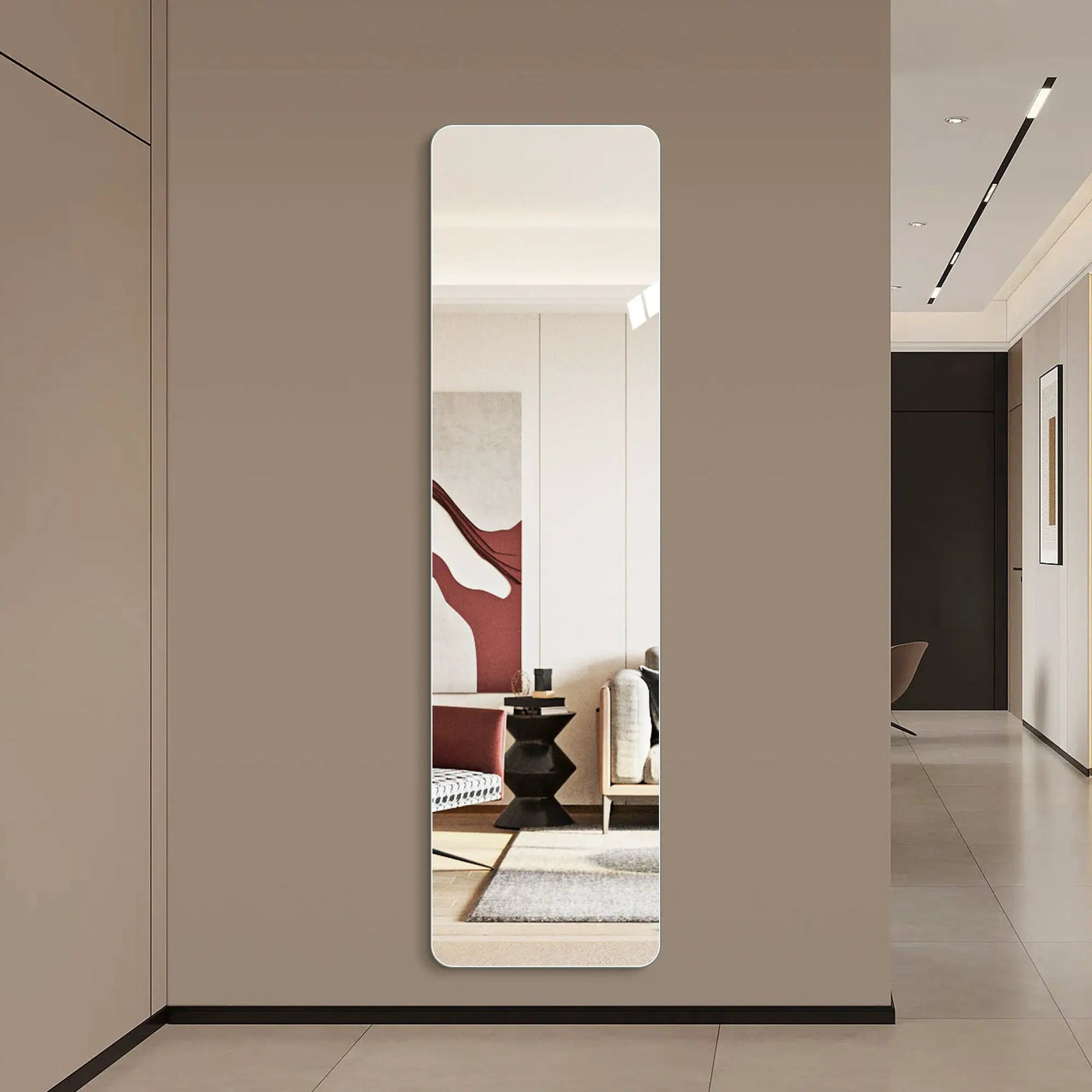 Full Body Round Corner Mirror For Living Room by HouseOfZazla