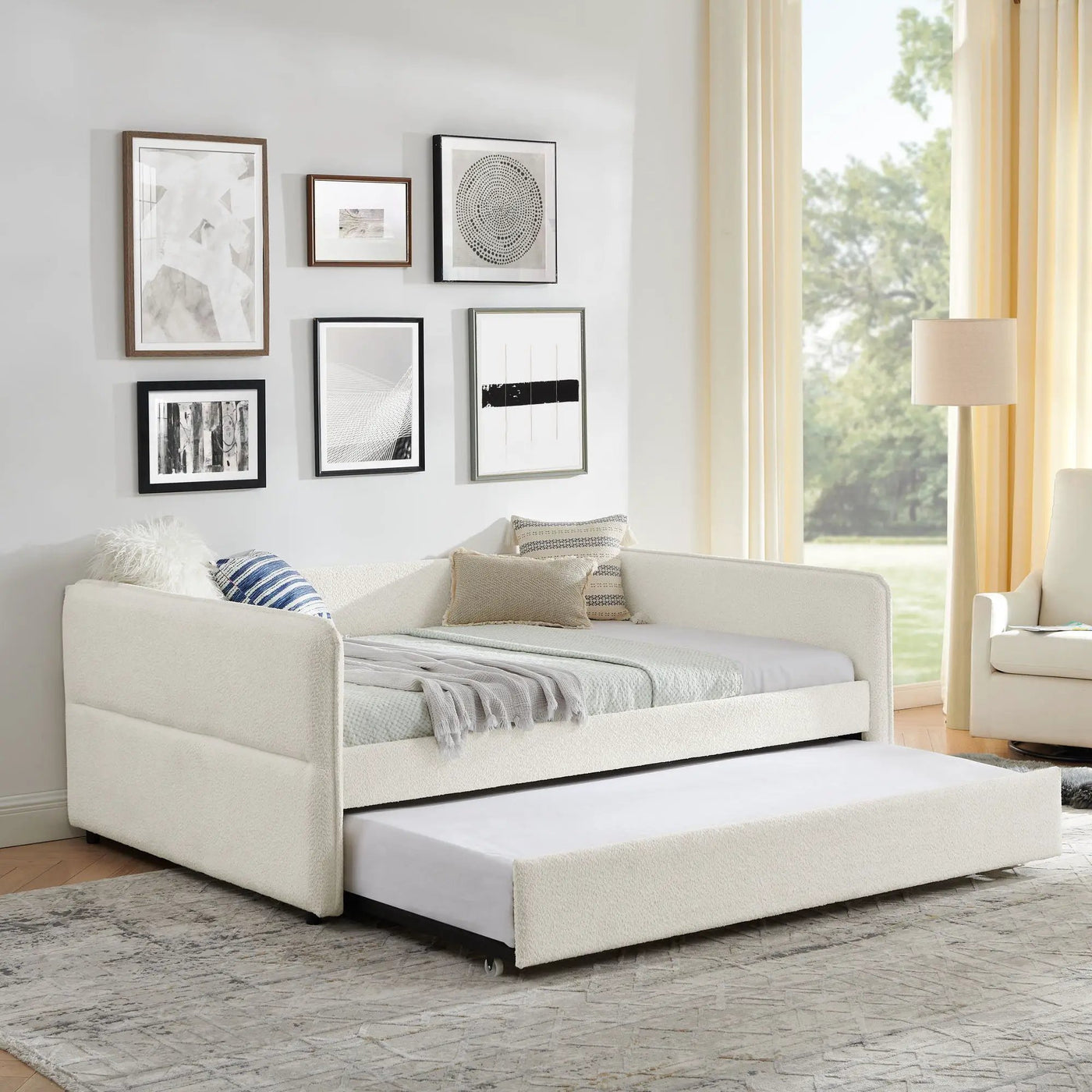 Upholstered Daybed With Pop Up Trundle by Unique Piece Furniture