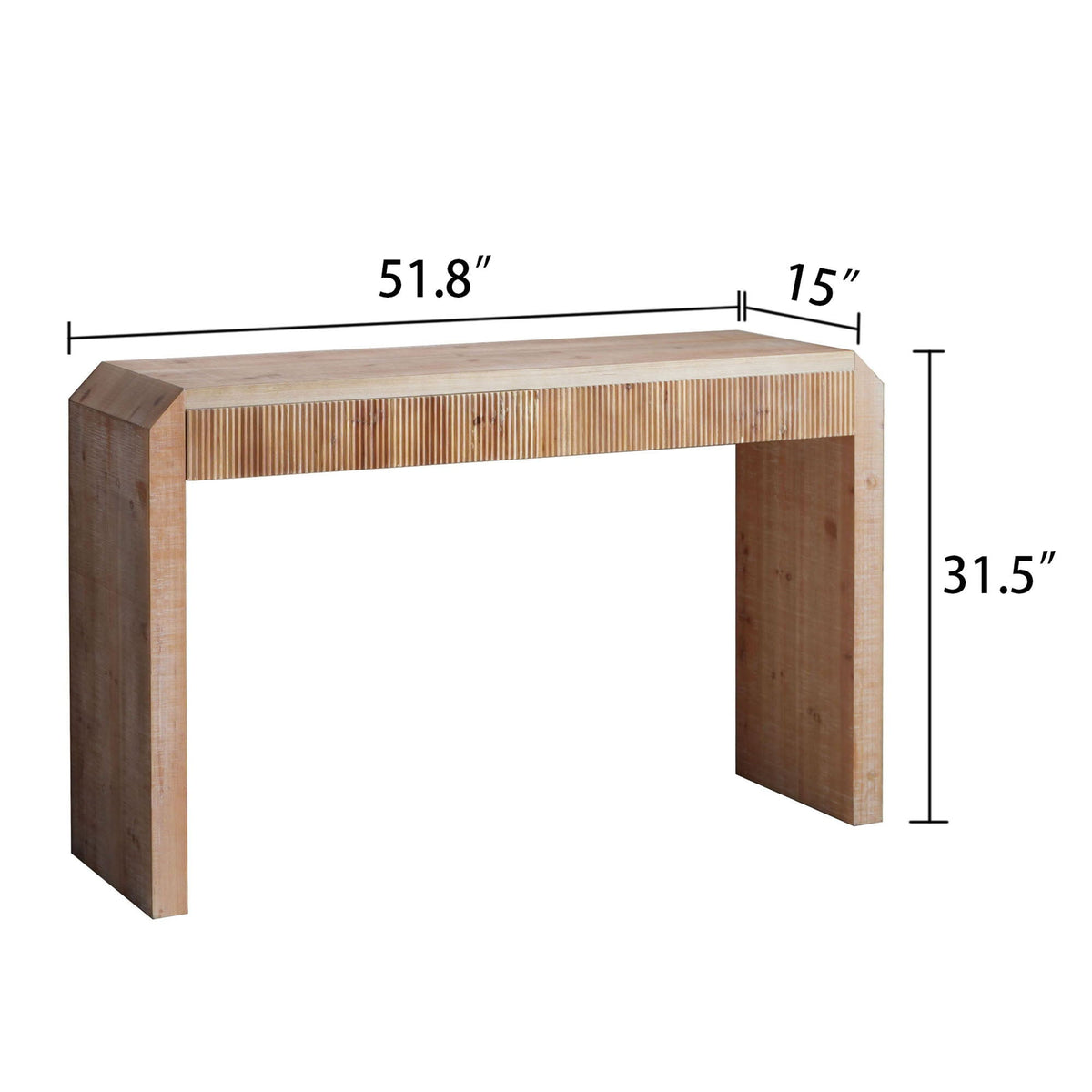 Rustic Modern Console Table with Drawer Storage - Natural Wood, photo 4 of 4