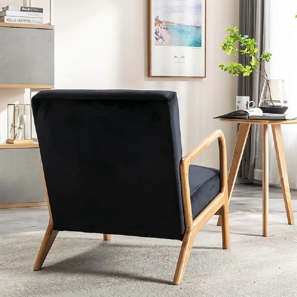 Classic Mid-Century Modern Accent Chairs, Open Framed Armchair With Cushioning by HouseOfZazla