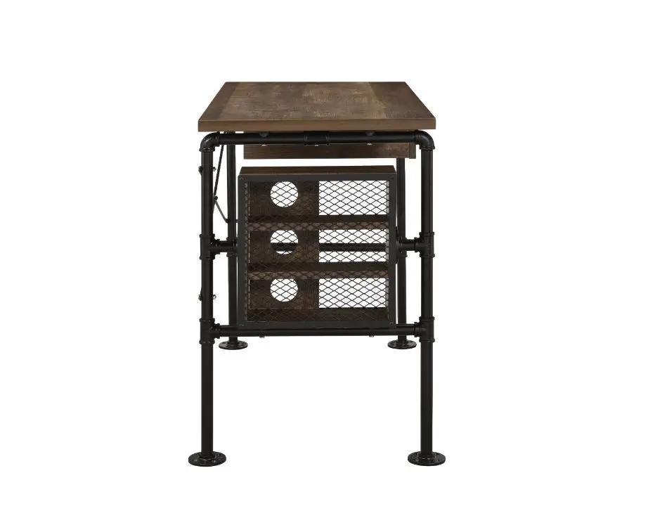 Endang - Writing Desk - Weathered Oak & Black by Unique Piece Furniture
