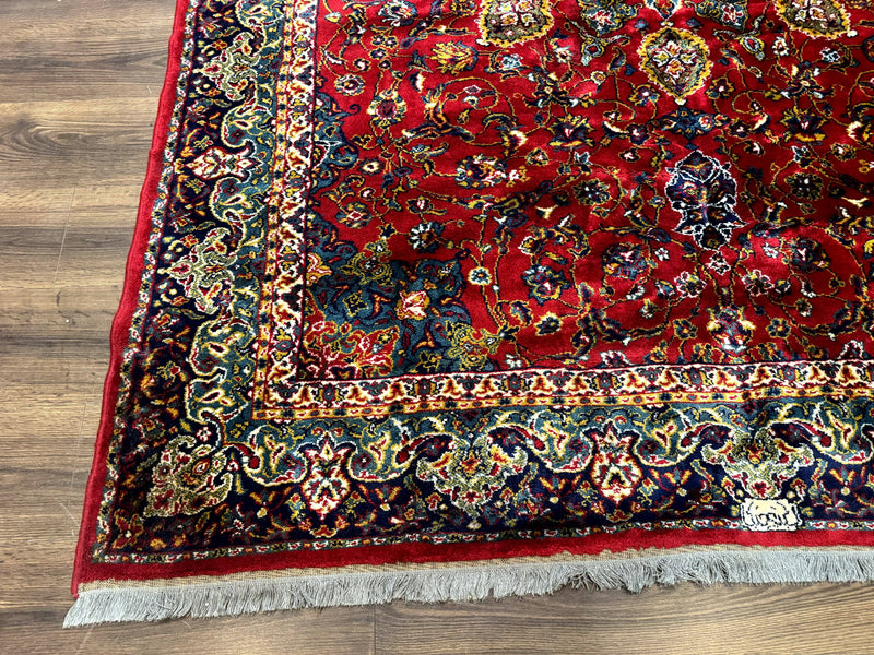 Red Persian Rug 6x9, Medallion Carpet, Ardebil Design, Vintage Belgium Power Loomed Carpet by Jewel Rugs