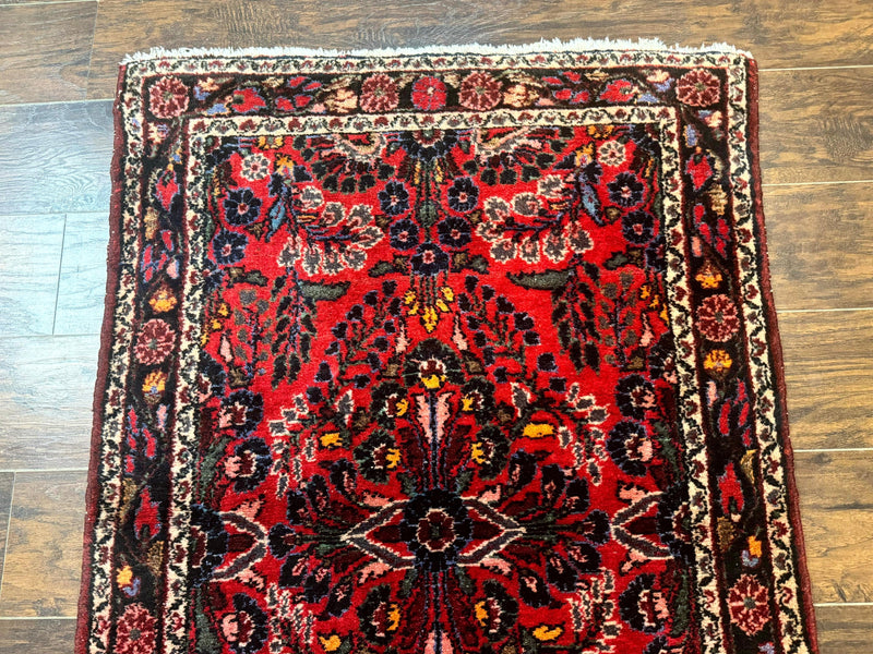 Persian Rug 3x5, Red Tribal Rug, Semi Antique, Wool Rug 3 x 5, Persian Hamadan Rug by Jewel Rugs