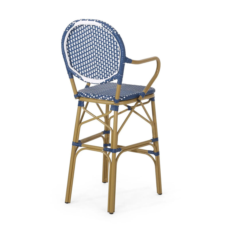 Outdoor Wicker And Aluminum French Barstools (Set of 2) by HouseOfZazla