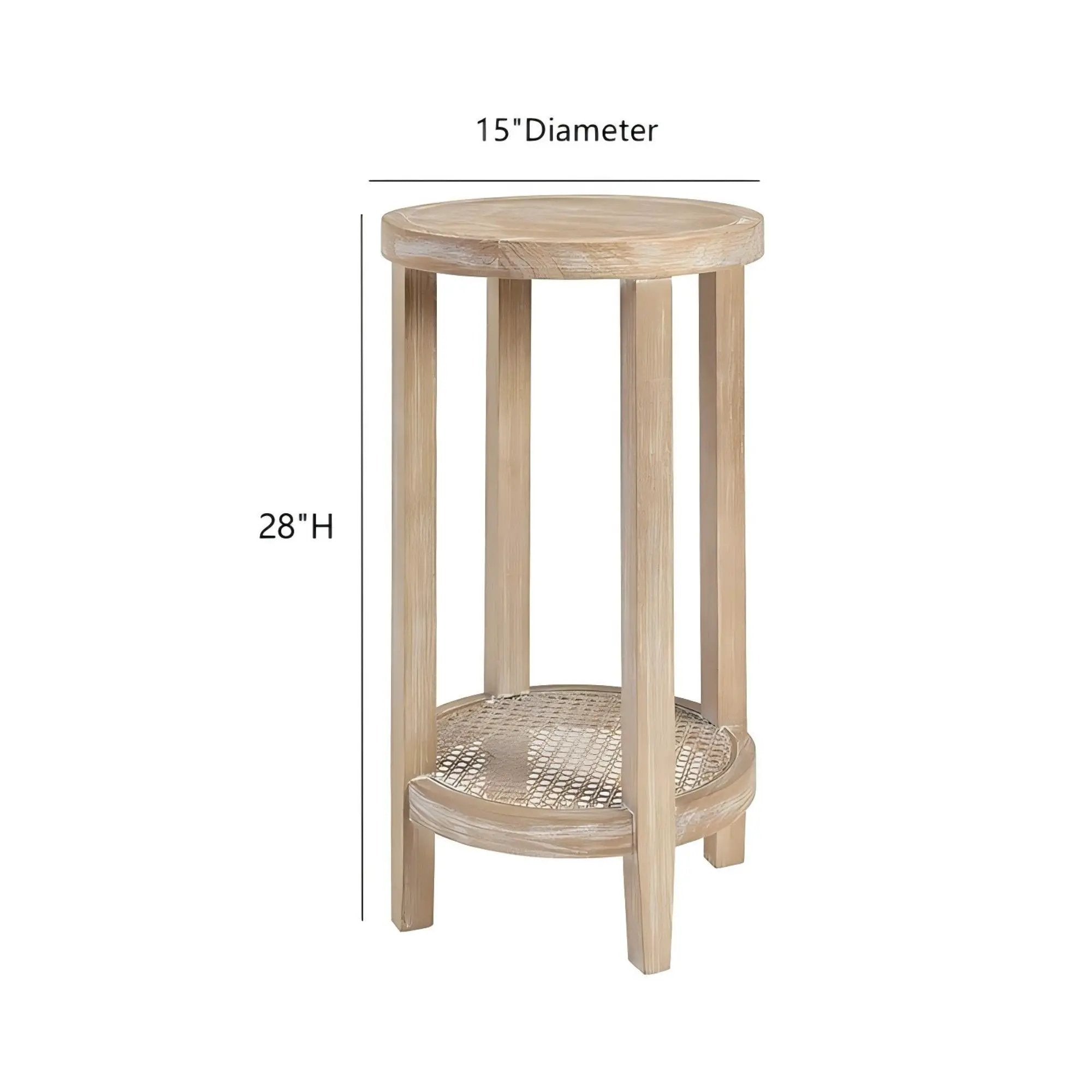 Bedford - Round Accent Table - Reclaimed Wheat by HouseOfZazla