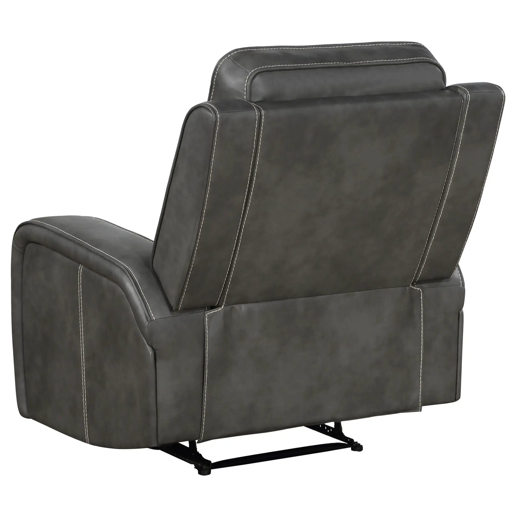 Raelynn Upholstered Track Arm Recliner Grey by Unique Piece Furniture