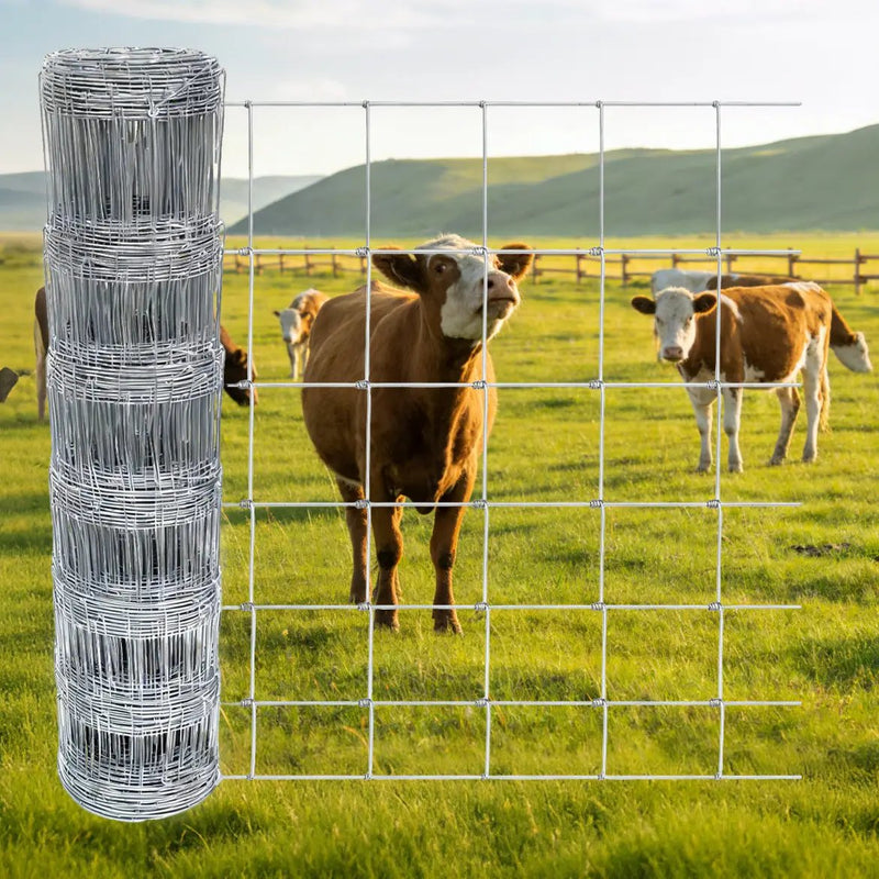Farm Livestock Fence, 4.9FT x 328FT Galvanised Iron Wire by HouseOfZazla