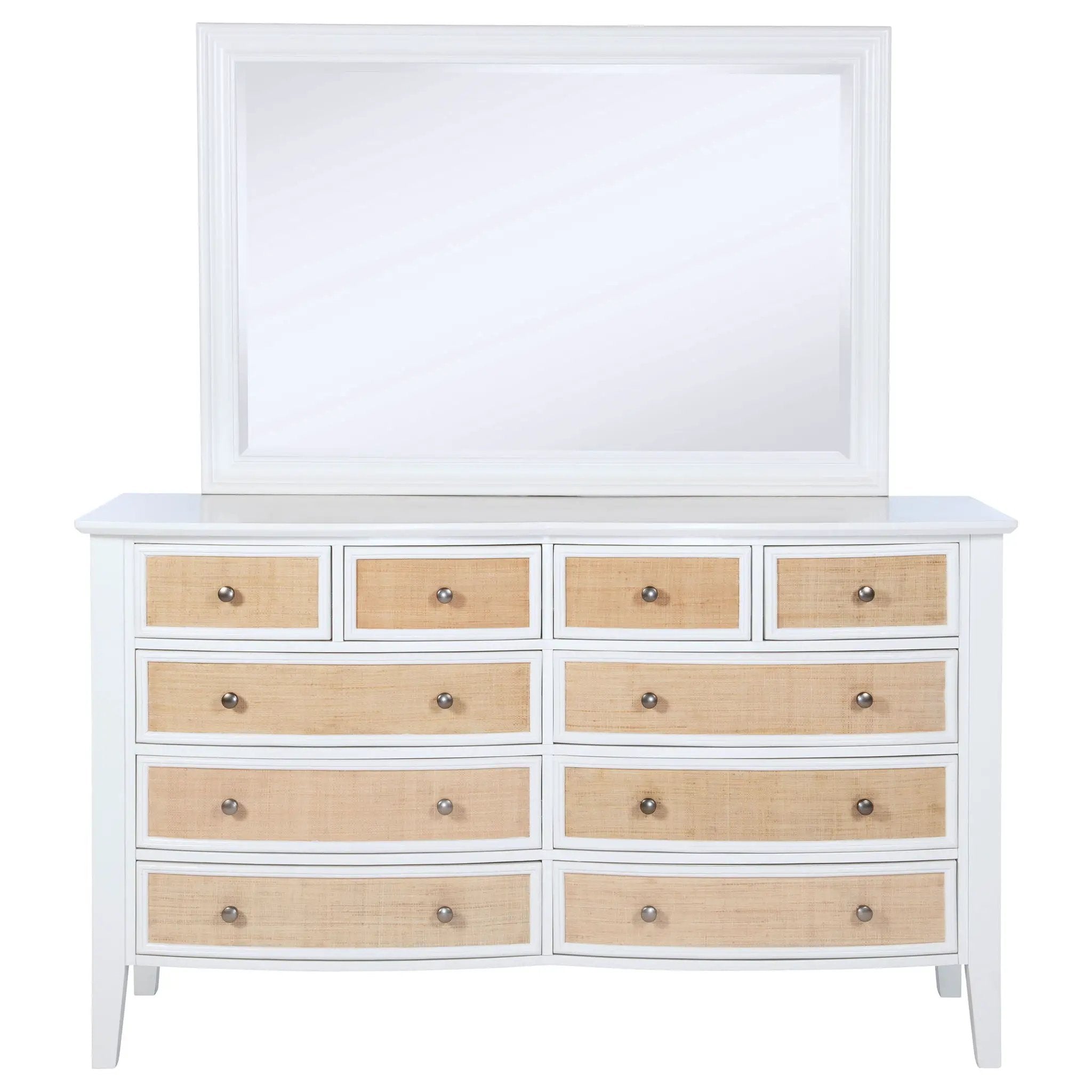 Bexhill 10-drawer Dresser and Mirror White by Unique Piece Furniture