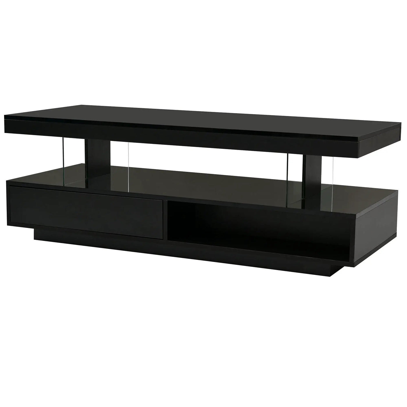 LED Coffee Table With 2 Drawers And Display Shelves by HouseOfZazla