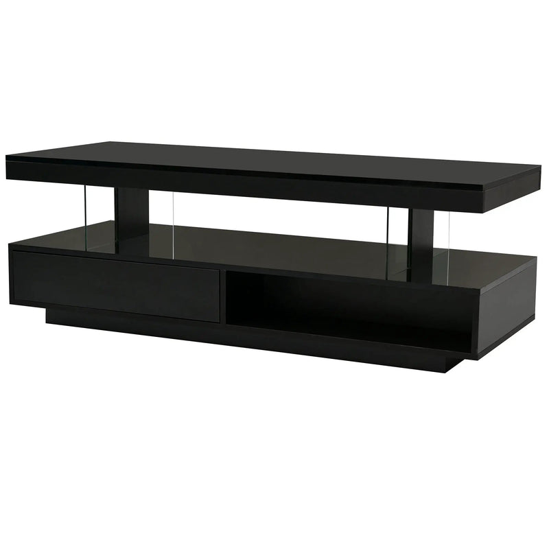 LED Coffee Table With 2 Drawers And Display Shelves by HouseOfZazla