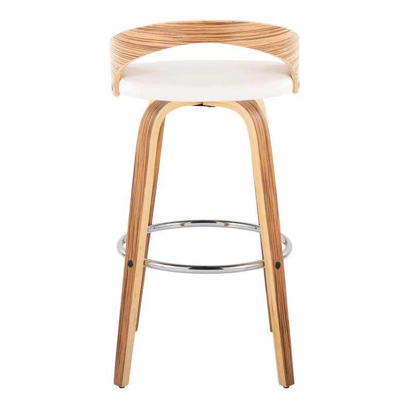 Grotto - Contemporary Fixed Height Barstool With Swivel With Round Footrest (Set of 2) by Unique Piece Furniture