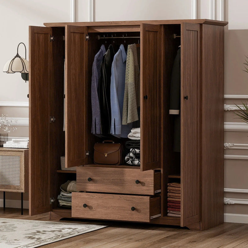 4 Door Wardrobe Armoire With 2 Drawers by HouseOfZazla