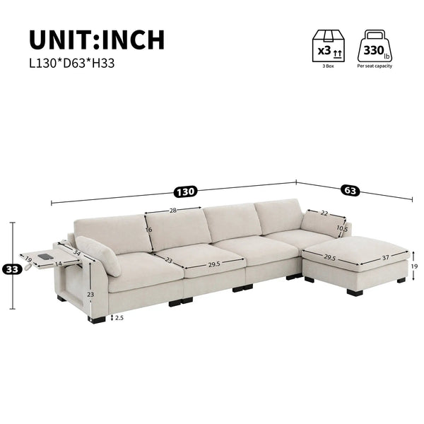 130" Modular Sectional Sofa, photo 2 of 10