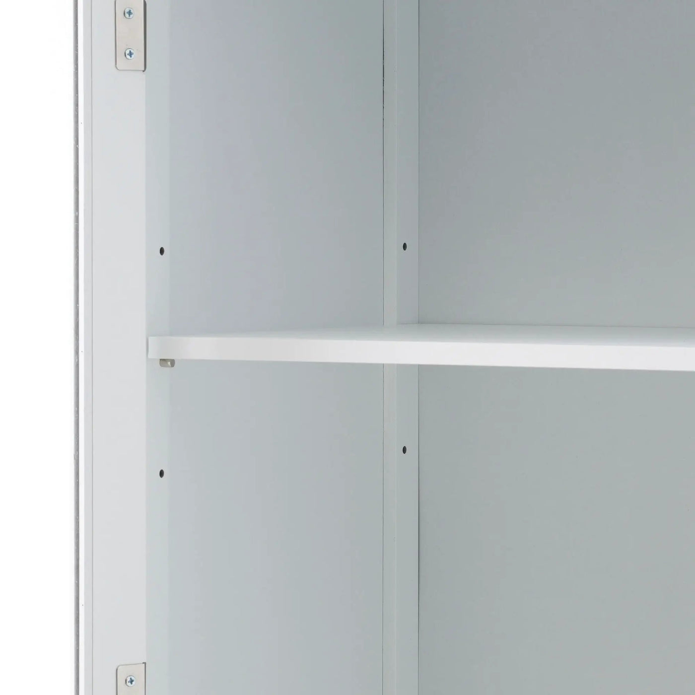 Tall Bathroom Storage Cabinet With Glass Doors, Free-Standing, Two Drawers, And Adjustable Shelves, Board, Painted Perfect For Displaying Your Favorite Items by HouseOfZazla