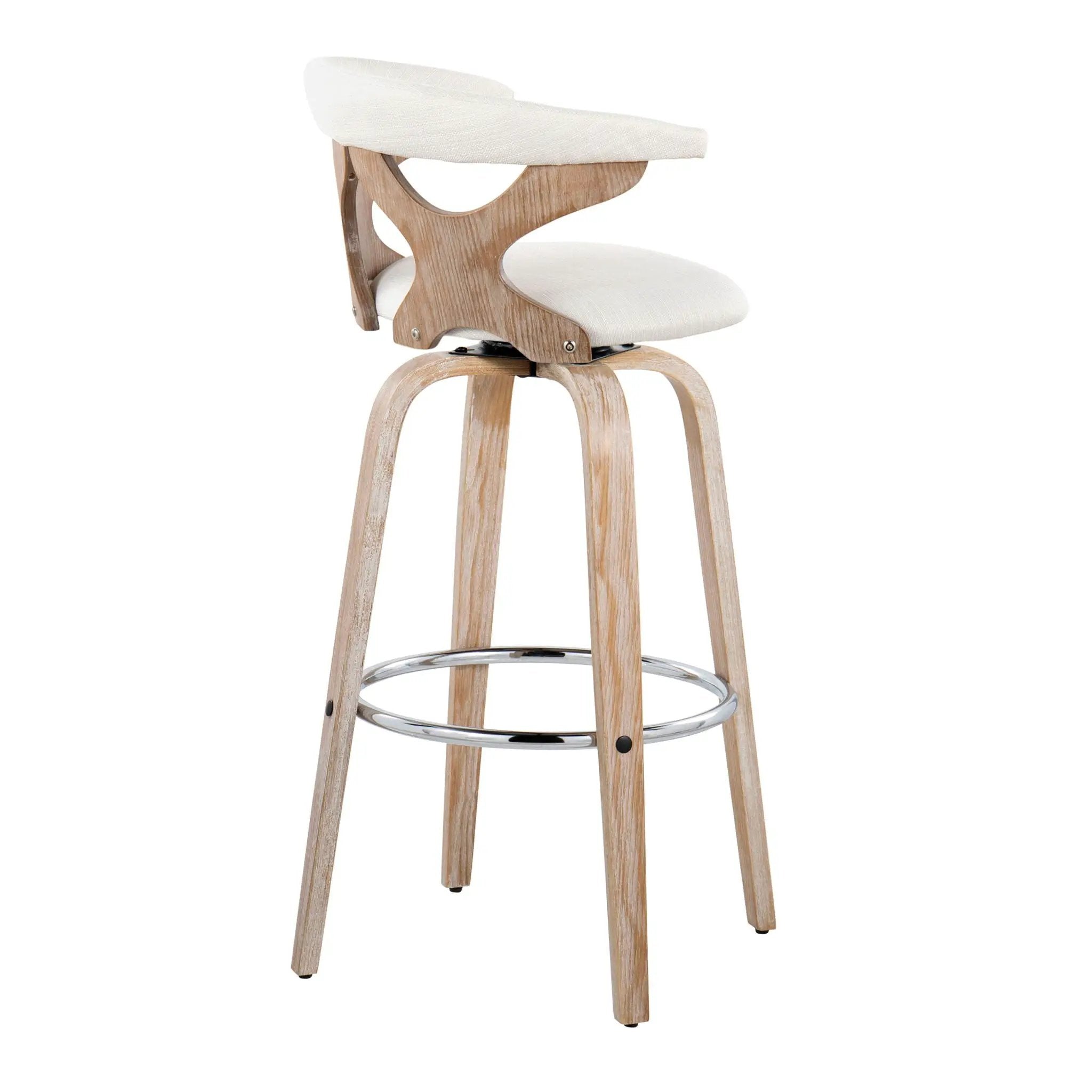 Gardenia - Contemporary Fixed Height Barstool With Swivel With Round Footrest (Set of 2) by Unique Piece Furniture