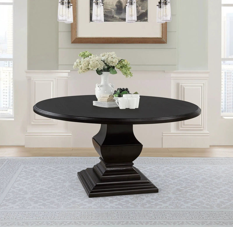 Twyla 60-inch Round Wood Dining Room Table Dark Cocoa by Unique Piece Furniture