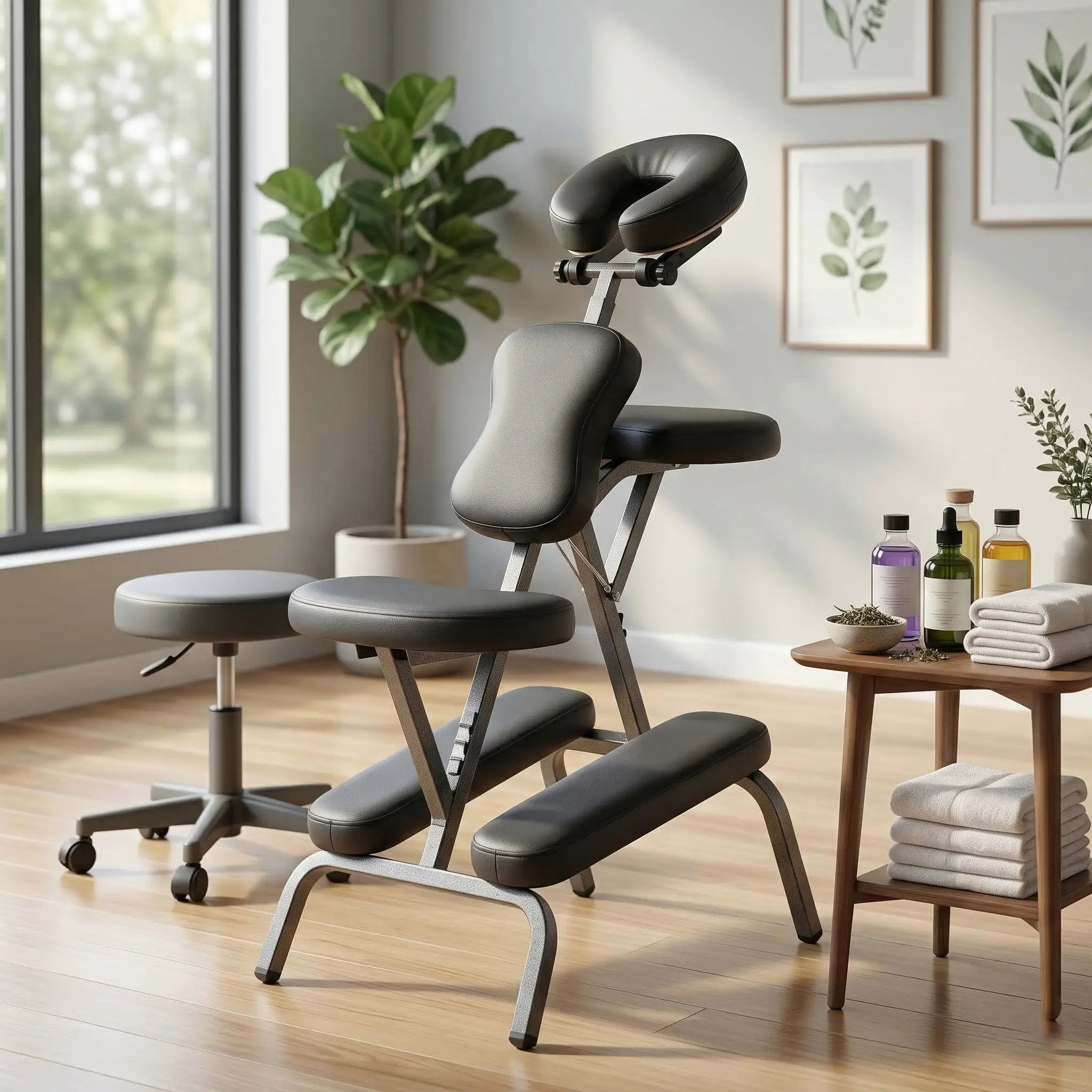 Portable Massage Chair for Tattoo and Spa with Adjustable Face Cradle and Carrying Bag by HouseOfZazla
