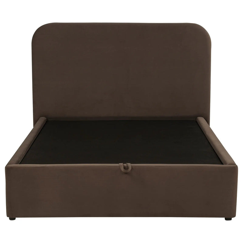 Anders Upholstered Full Storage Lift Platform Bed Chocolate by Unique Piece Furniture