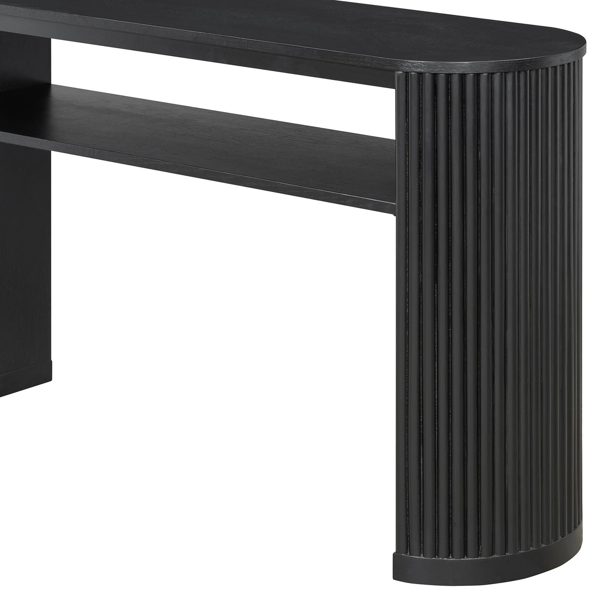 Console Table With Fluted Legs and Open Shelf - Available in Black, Light Brown, Dark Brown, photo 5 of 19