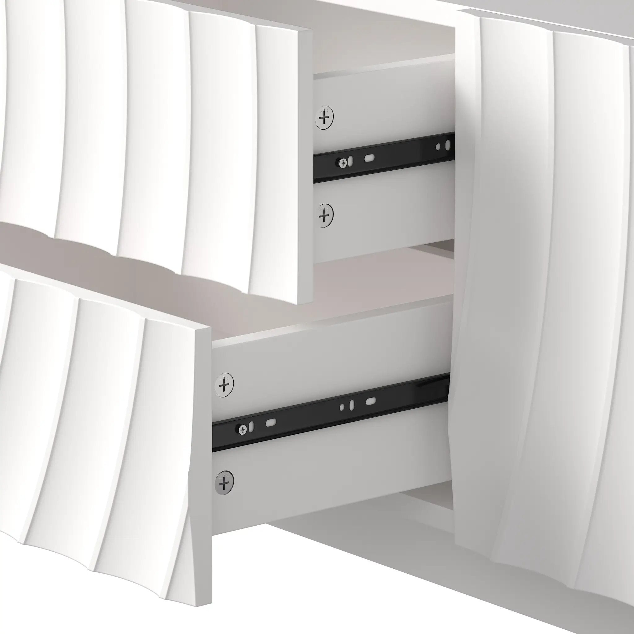 58" TV Console with Modern Unique Spiral Wave Design by HouseOfZazla