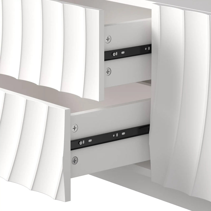 58" TV Console with Modern Unique Spiral Wave Design by HouseOfZazla