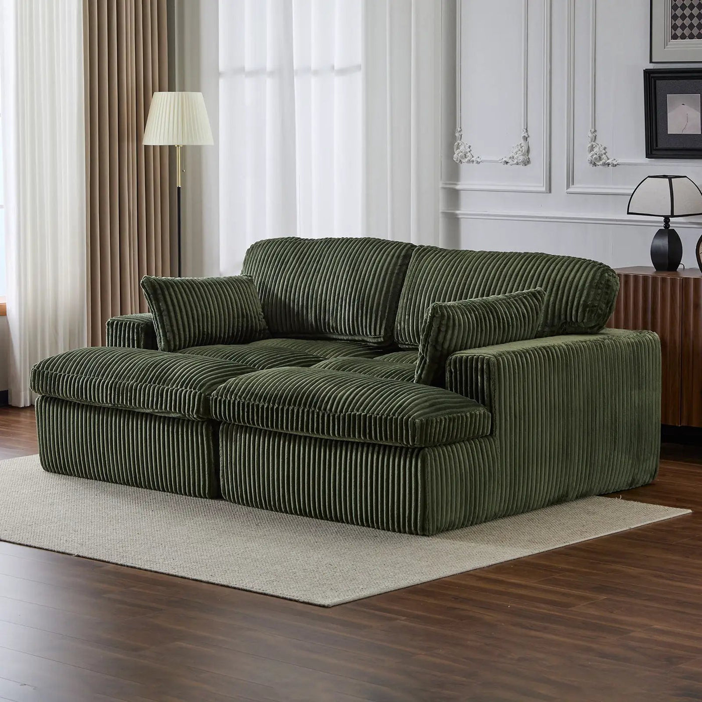 Double Chaise Lounge Chair, Oversized Upholstered Sleeper Cloud Couch by HouseOfZazla