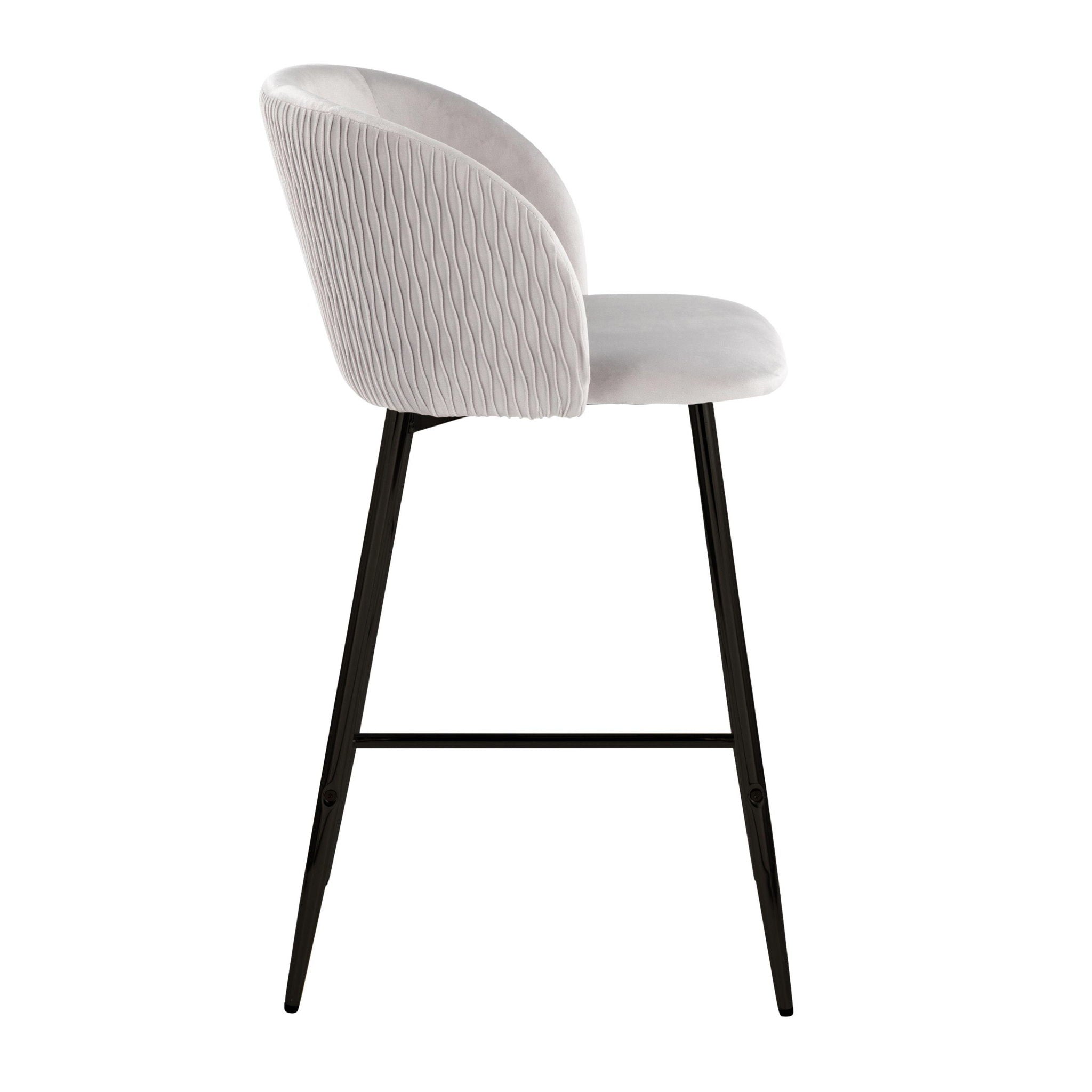 Fran - Pleated Waves Contemporary Fixed Height Counter Stool (Set of 2) by HouseOfZazla
