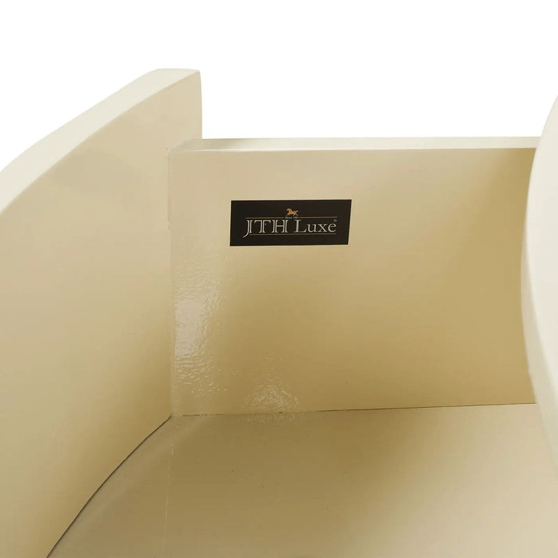 Facino - Round Storage Coffee Table - White Birch by HouseOfZazla