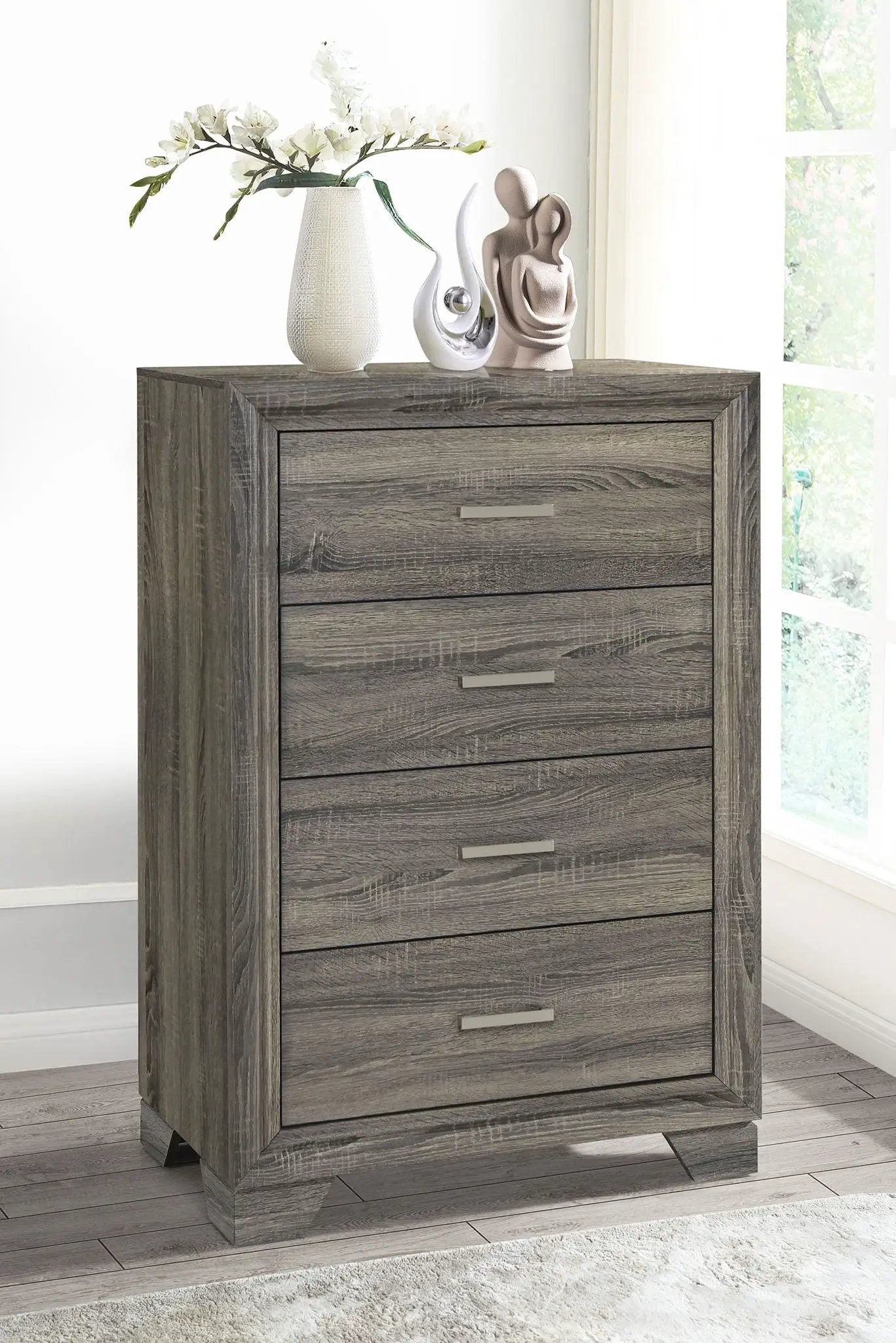 Wright 4-drawer Chest of Drawers Brown Oak by Unique Piece Furniture