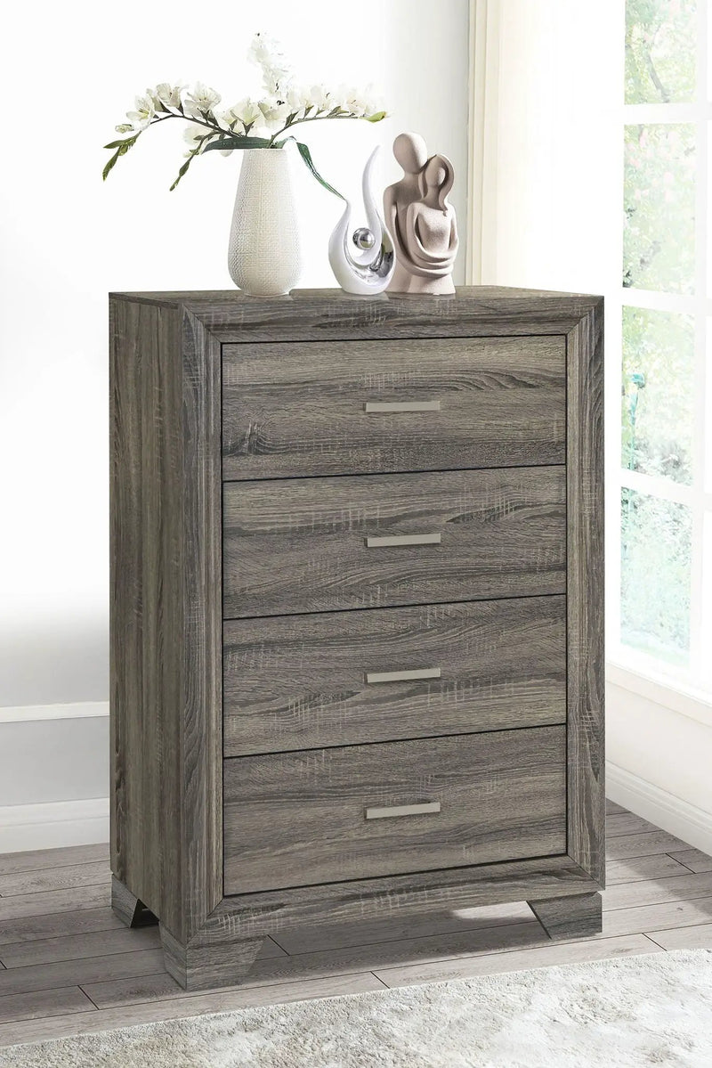 Wright 4-drawer Chest of Drawers Brown Oak by Unique Piece Furniture