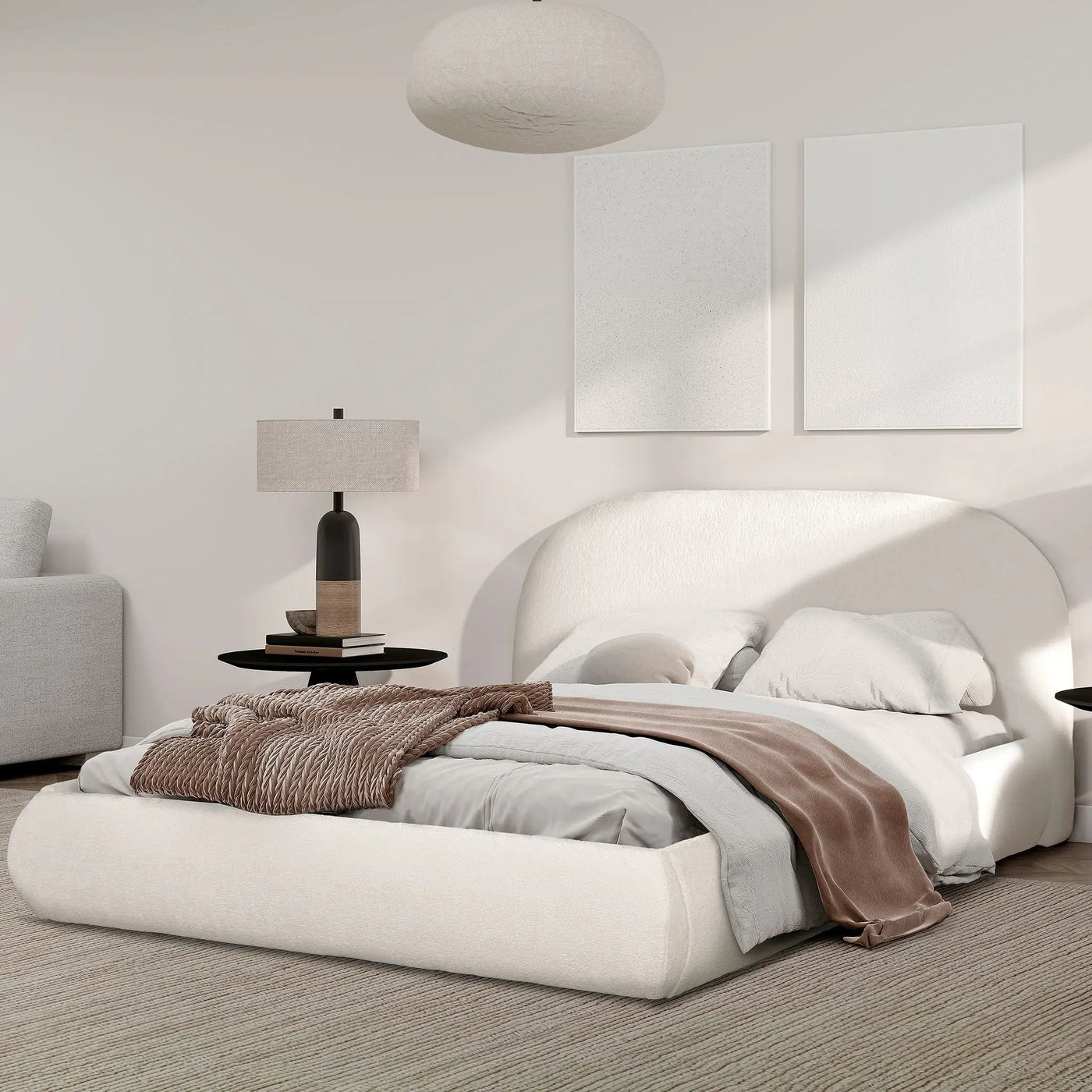 Archie Puffy Grounded - Upholstered Platform Bed by HouseOfZazla