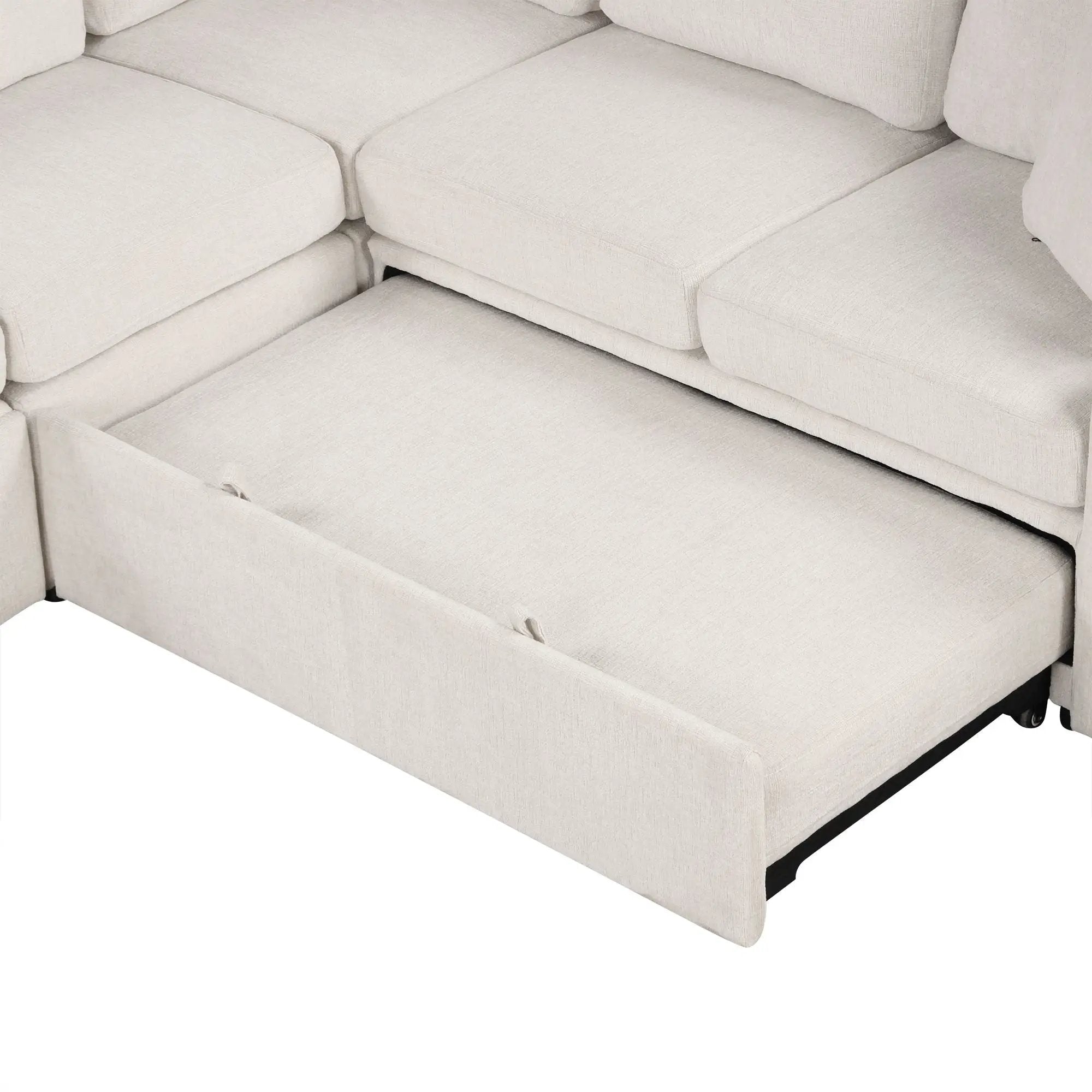 Convertible U-Shaped Sectional Sofa With Pull-Out Bed by Unique Piece Furniture