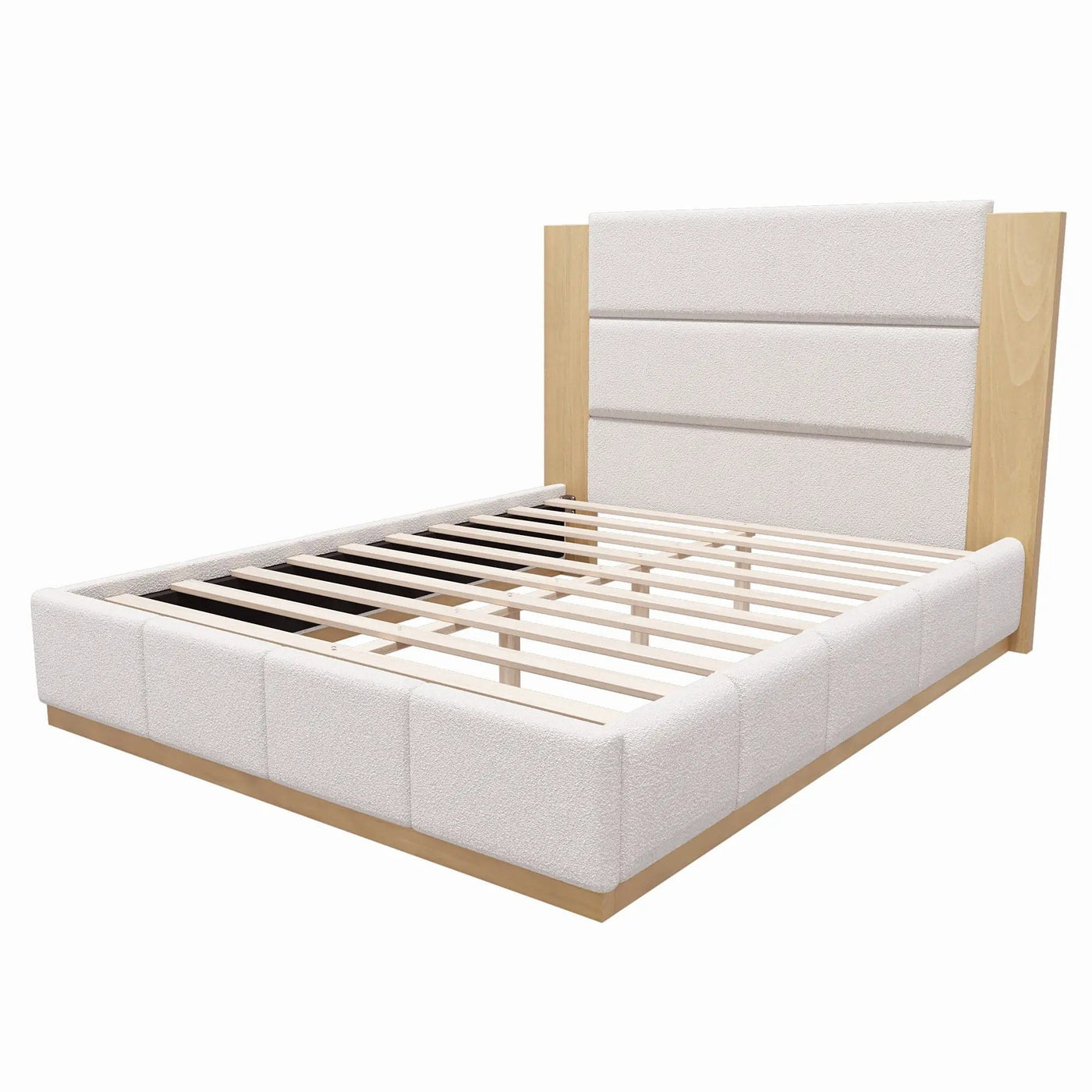 Modern Upholstered Platform Bed With Extended Headboard by HouseOfZazla