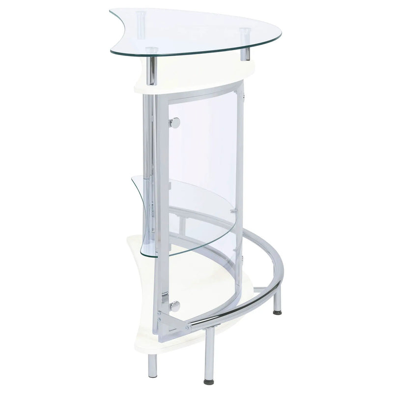 Strick - Freestanding Glass Top Home Bar Wine Cabinet - White by HouseOfZazla