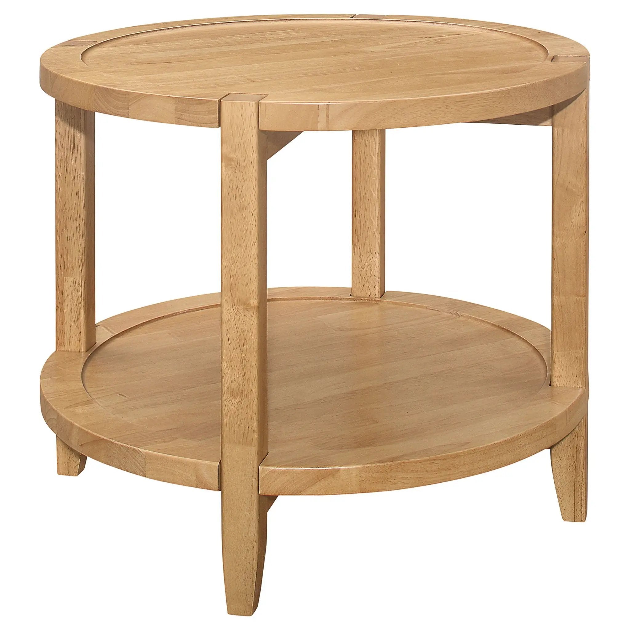 Camillo 2-piece Round Coffee and End Table Set Maple by Unique Piece Furniture