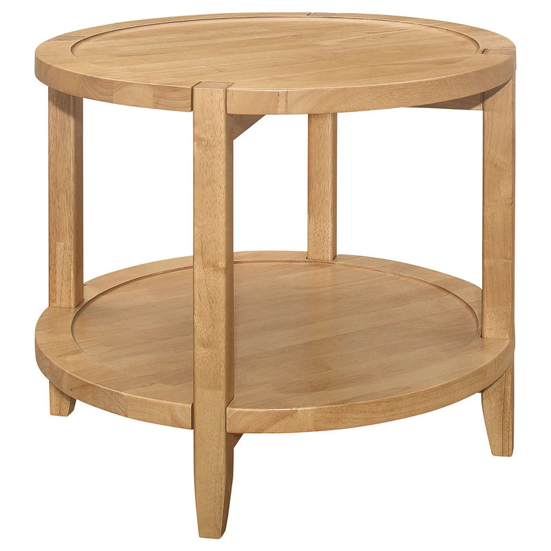 Camillo 2-piece Round Coffee and End Table Set Maple by Unique Piece Furniture