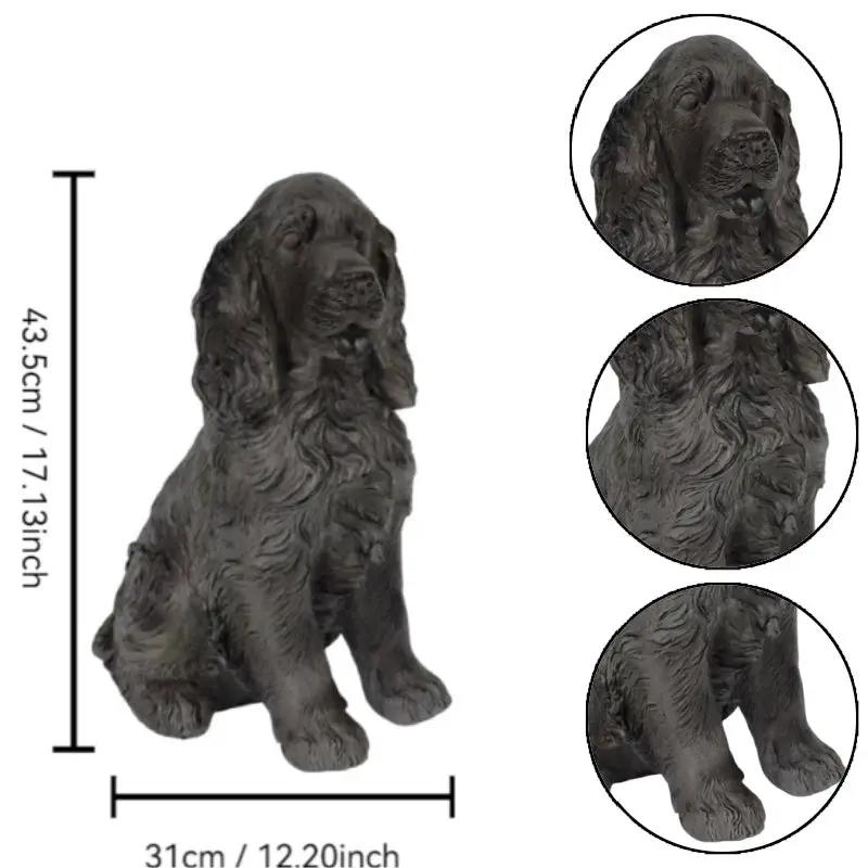 20'' Antique Finish Realistic Sitting Cocker Spaniel Dog Statue by HouseOfZazla
