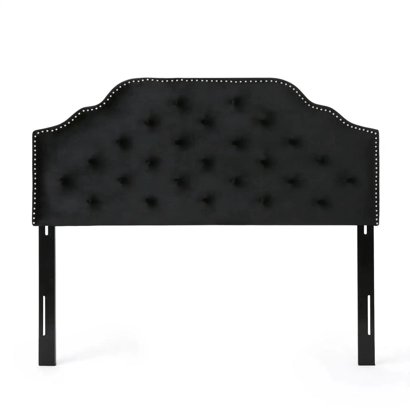 Charismatic Queen Size Headboard with Button Tufting and Nailhead Trim by HouseOfZazla