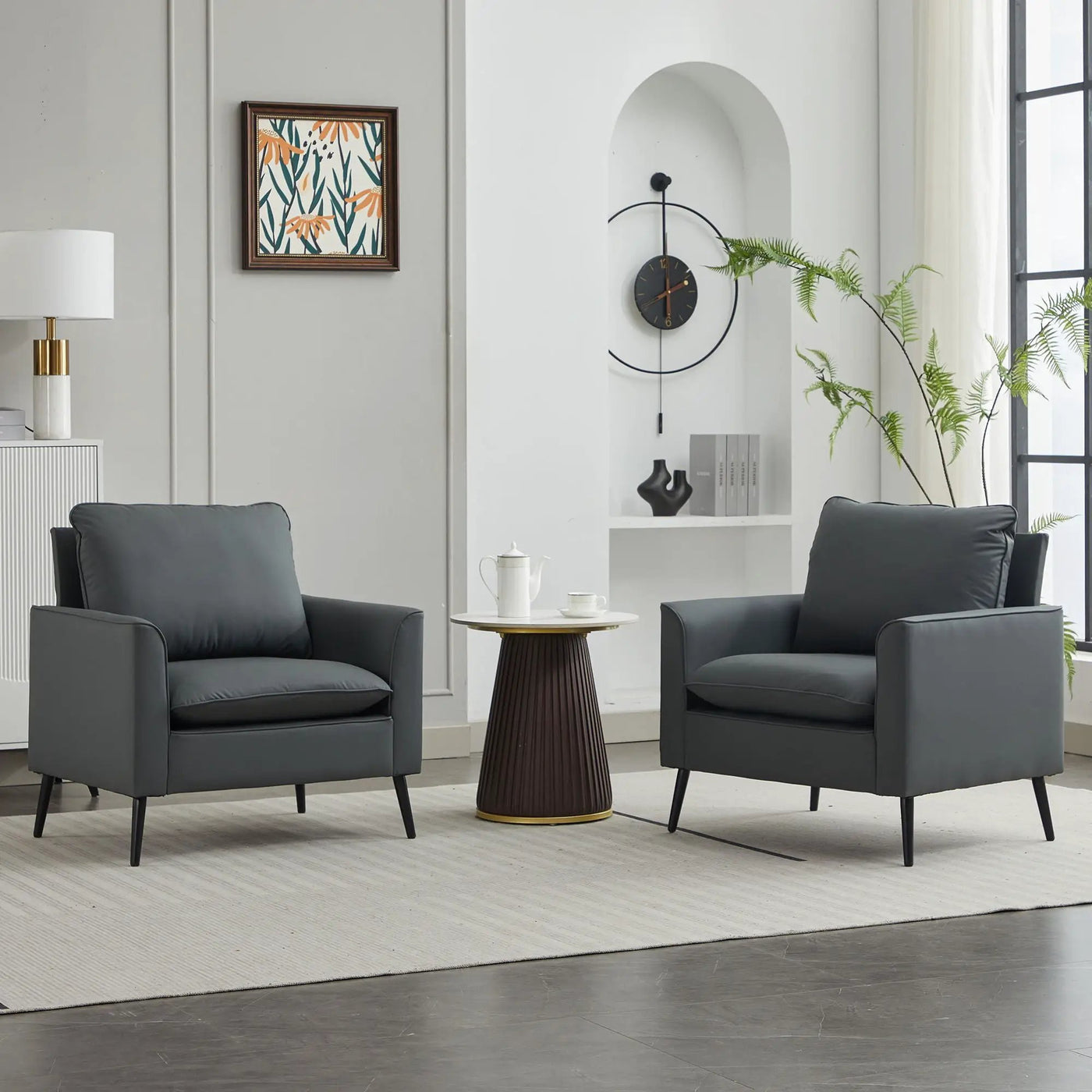 Nordic Retro Light Luxury Upholstered Sofa Chair by HouseOfZazla