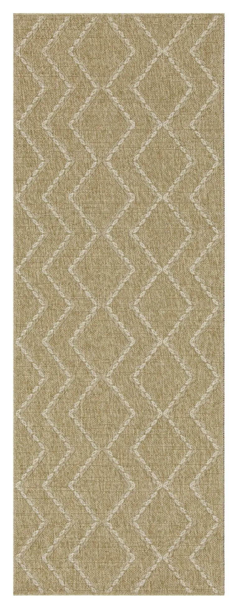Earth GC_NTL1011 Jute/White 5 ft. 3 in. x 7 ft. 3 in. Indoor/Outdoor Area Rug by HouseOfZazla