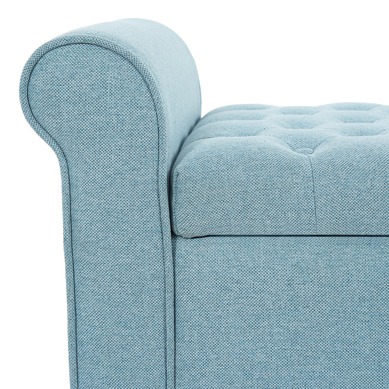 Light Blue Tufted Storage Bench by HouseOfZazla